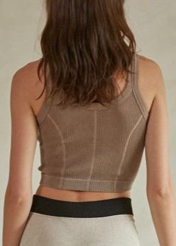 Mocha Seamless Crop Tank