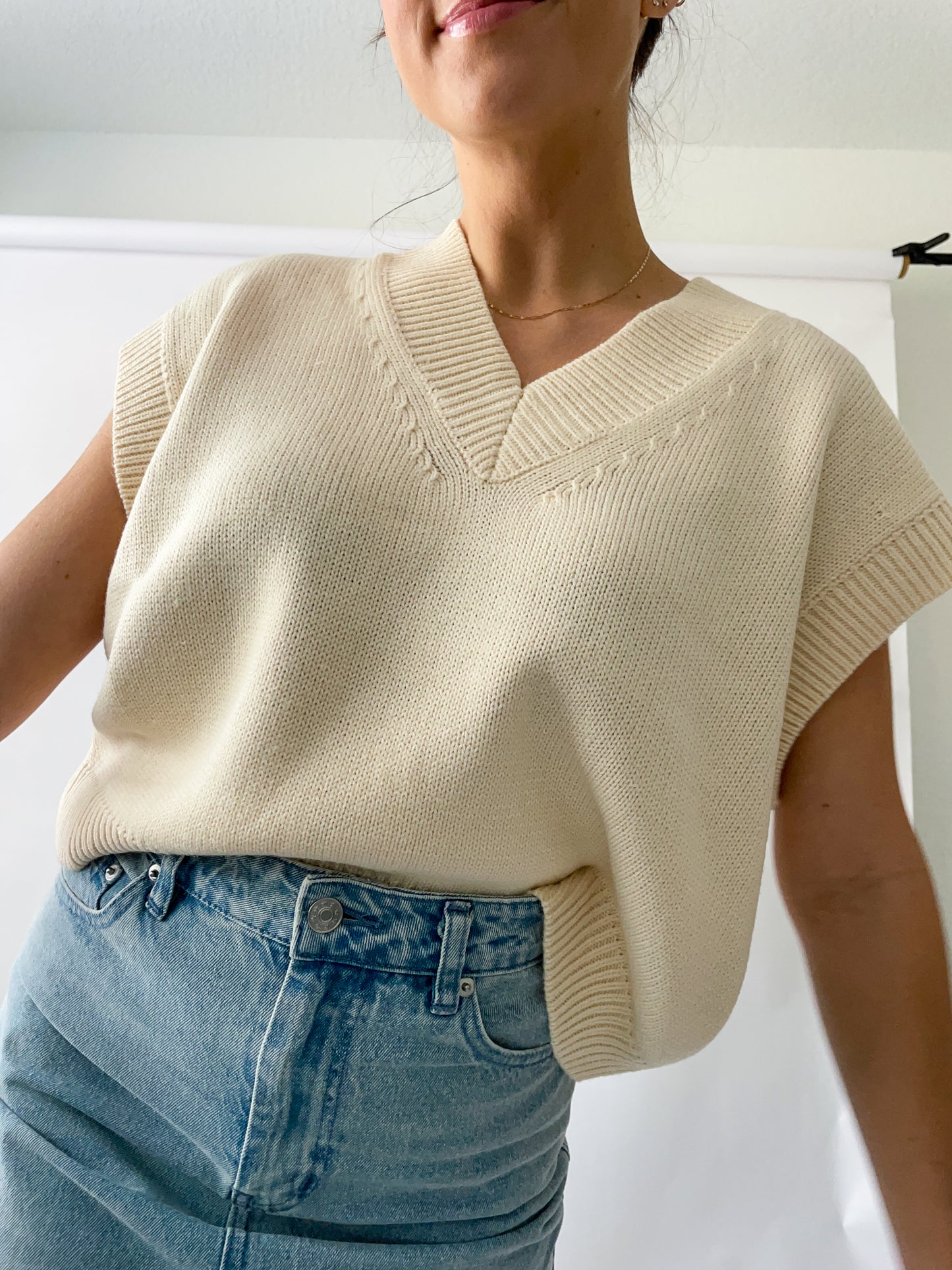 Cream Sweater Vest