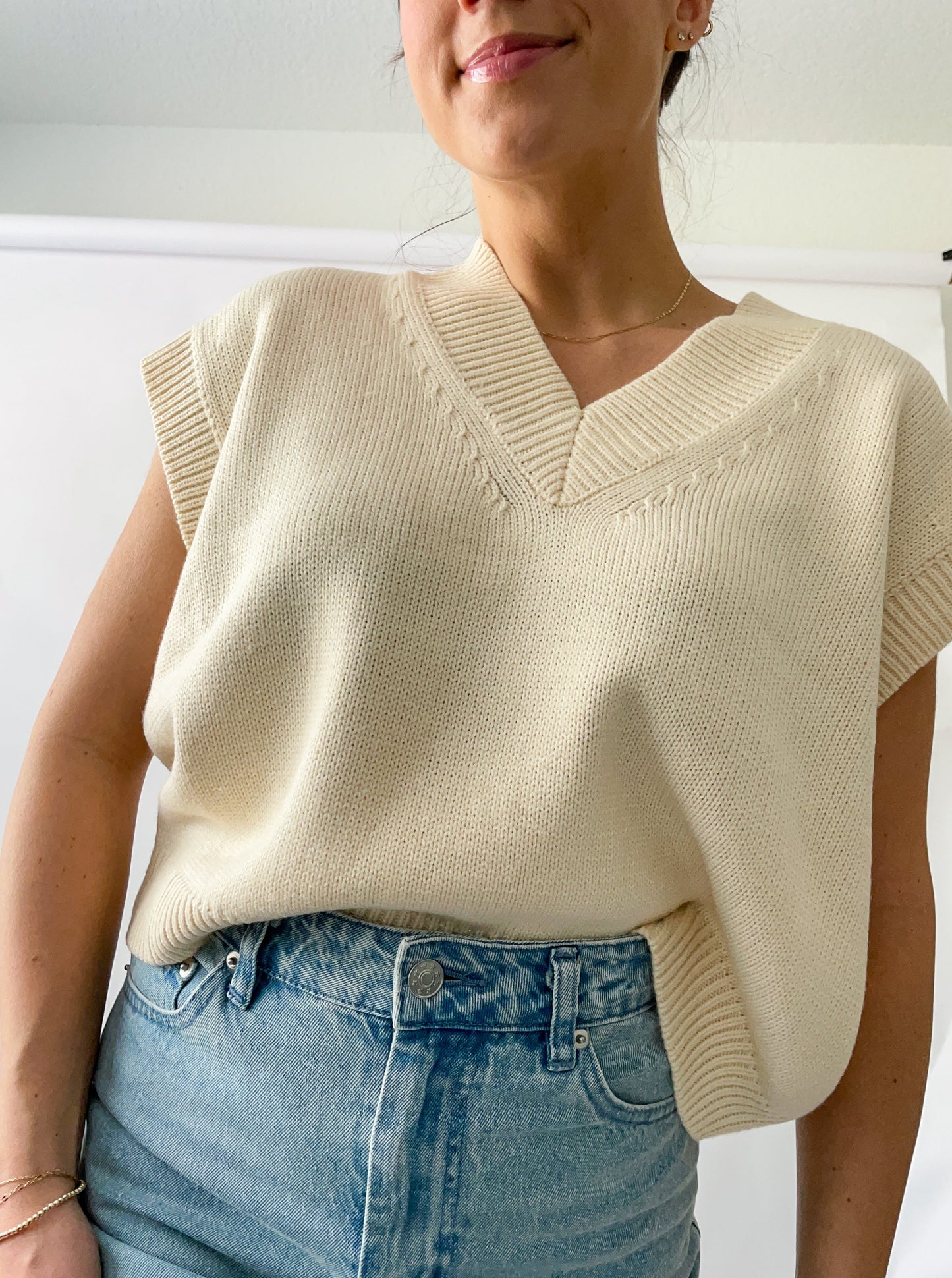 Cream Sweater Vest