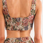 Floral Jacquard Zip Corset