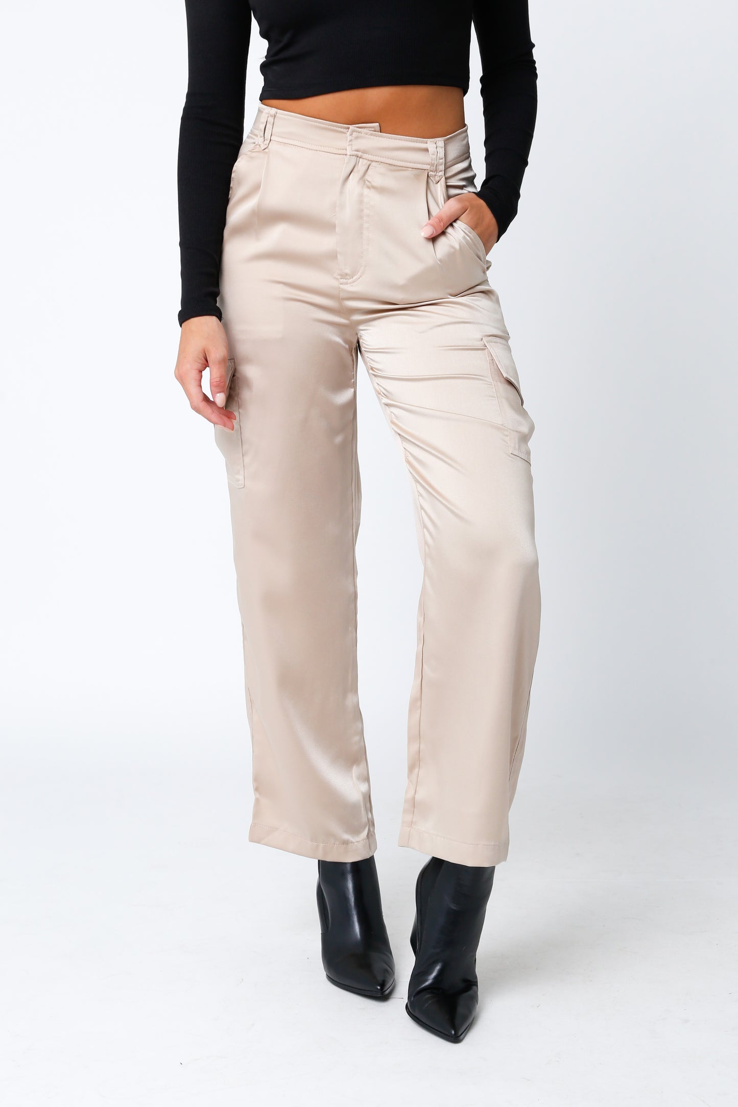 Satin Cargo Pant