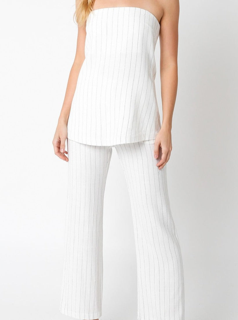 Longline Pinstripe Tube Top