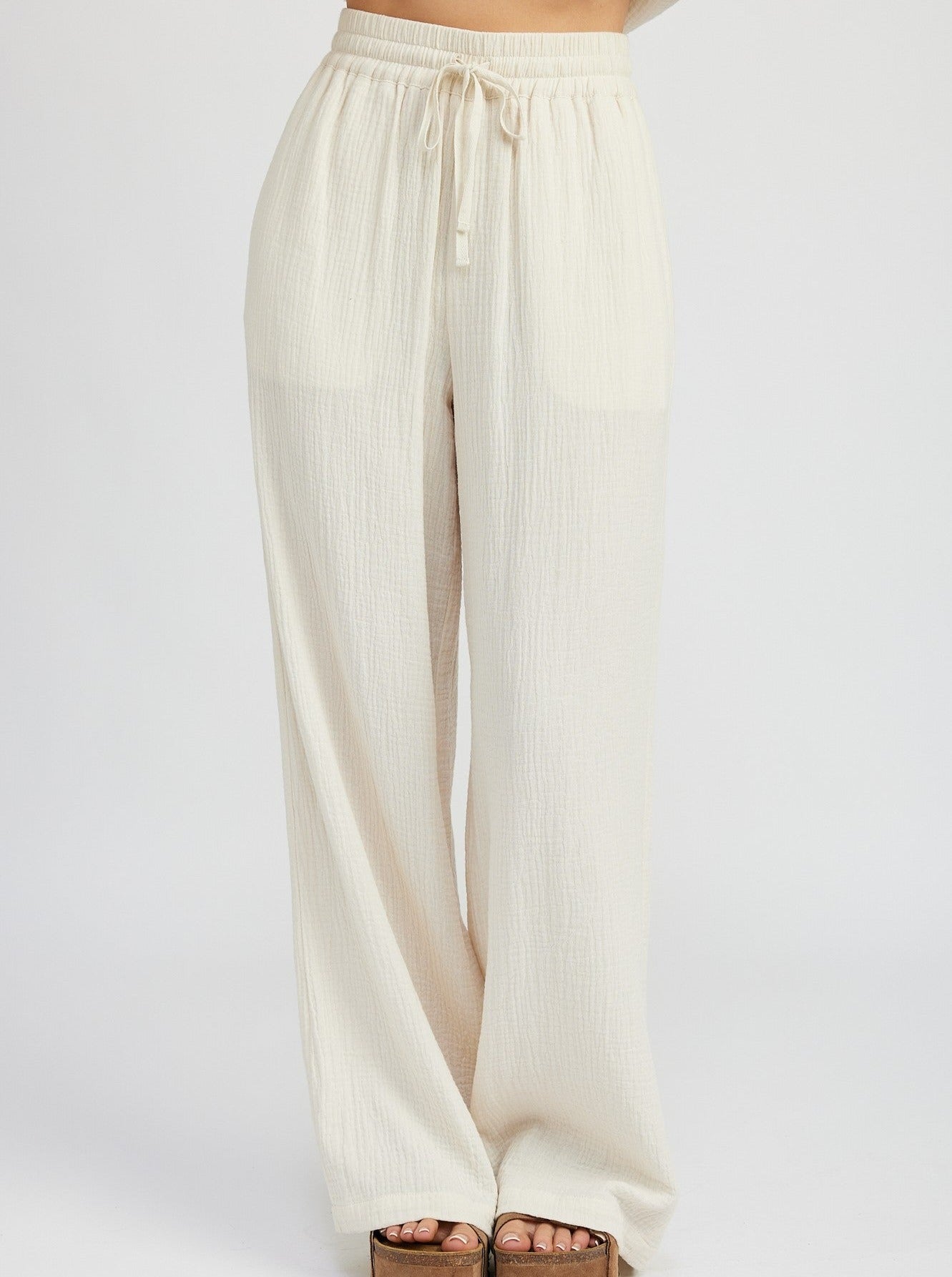 Cotton Gauze Flowy Pants