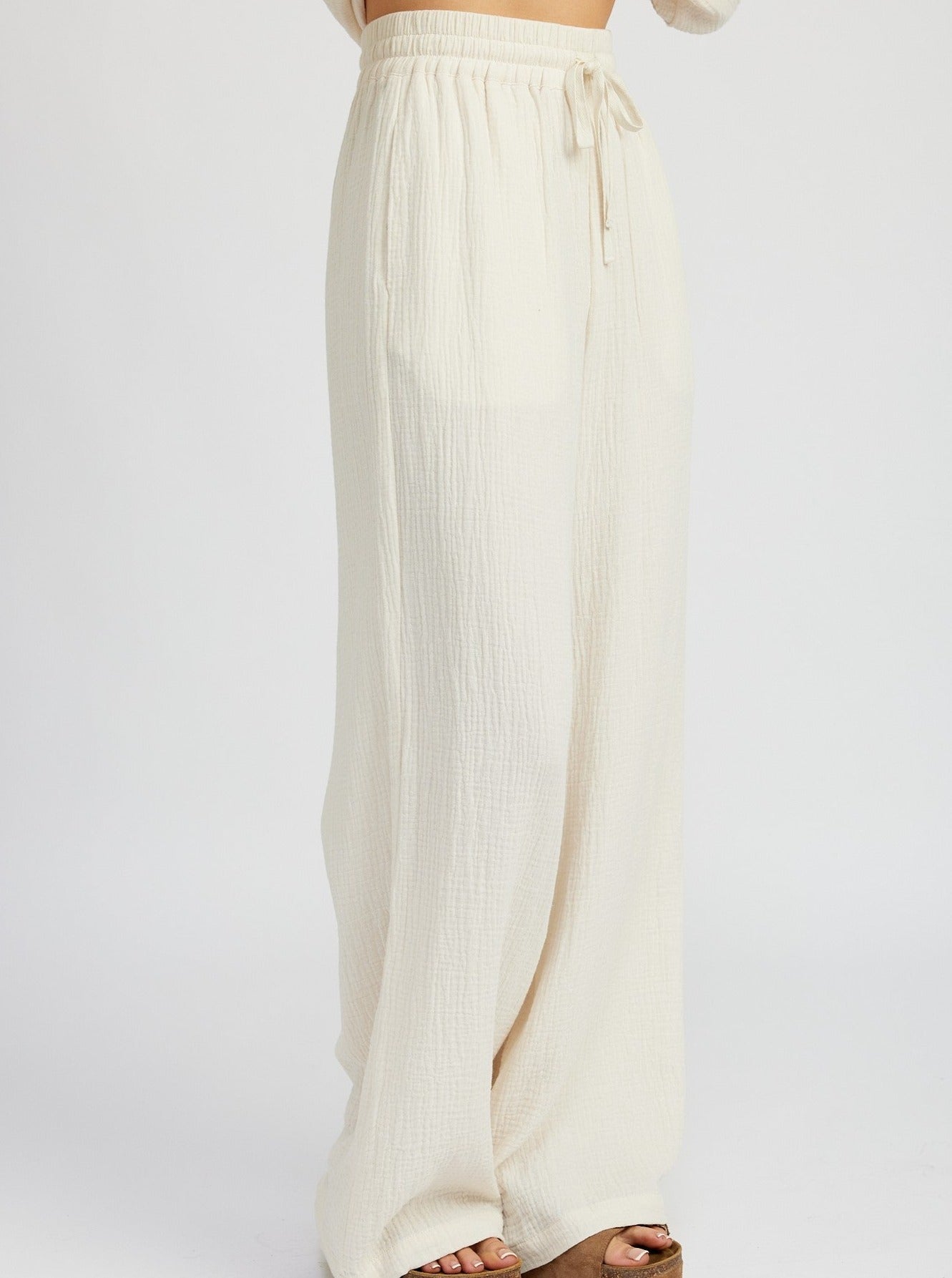 Cotton Gauze Flowy Pants