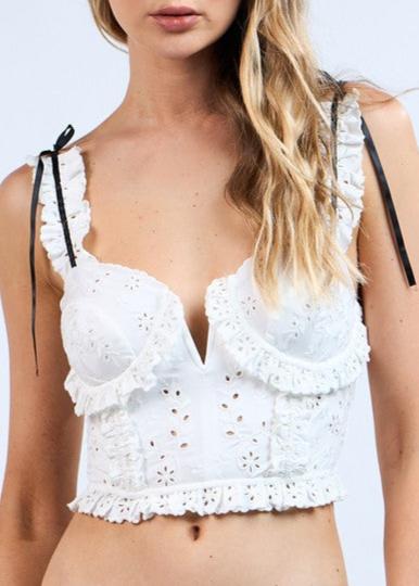 Eyelet Bow Detail Corset Top