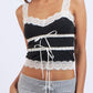 Tiered Lace Trim Crop Cami