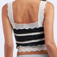 Tiered Lace Trim Crop Cami