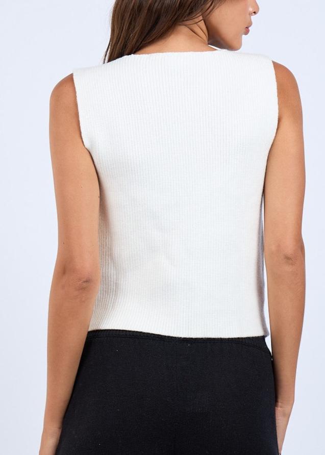 Contrast Ribbon Trim Sweater Top