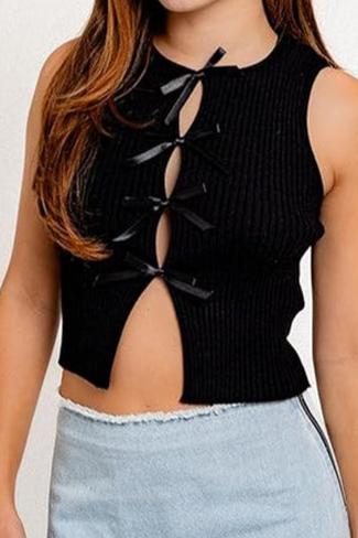 Bow Detail Sweater Tank