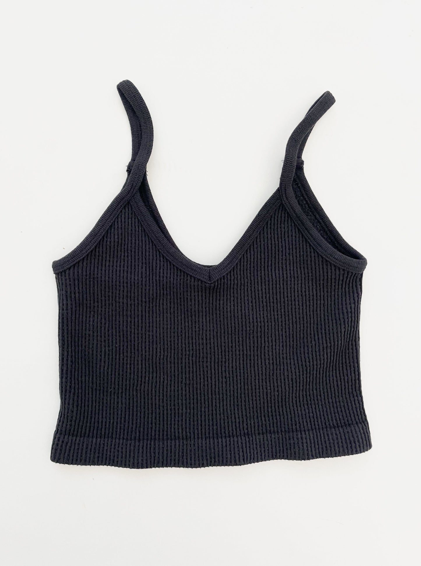 Black Seamless Crop Tank