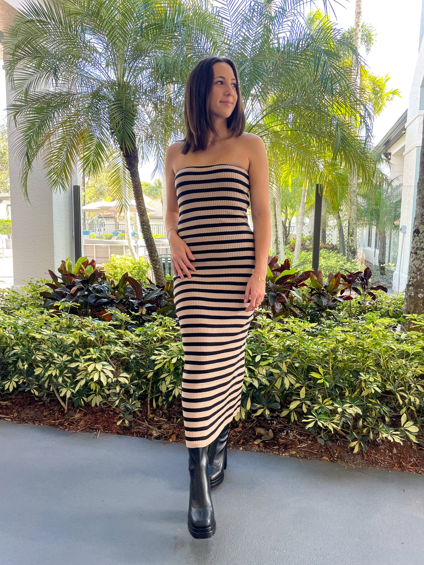 Stripe Tube Maxi Dress