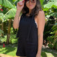 Black French Terry Romper