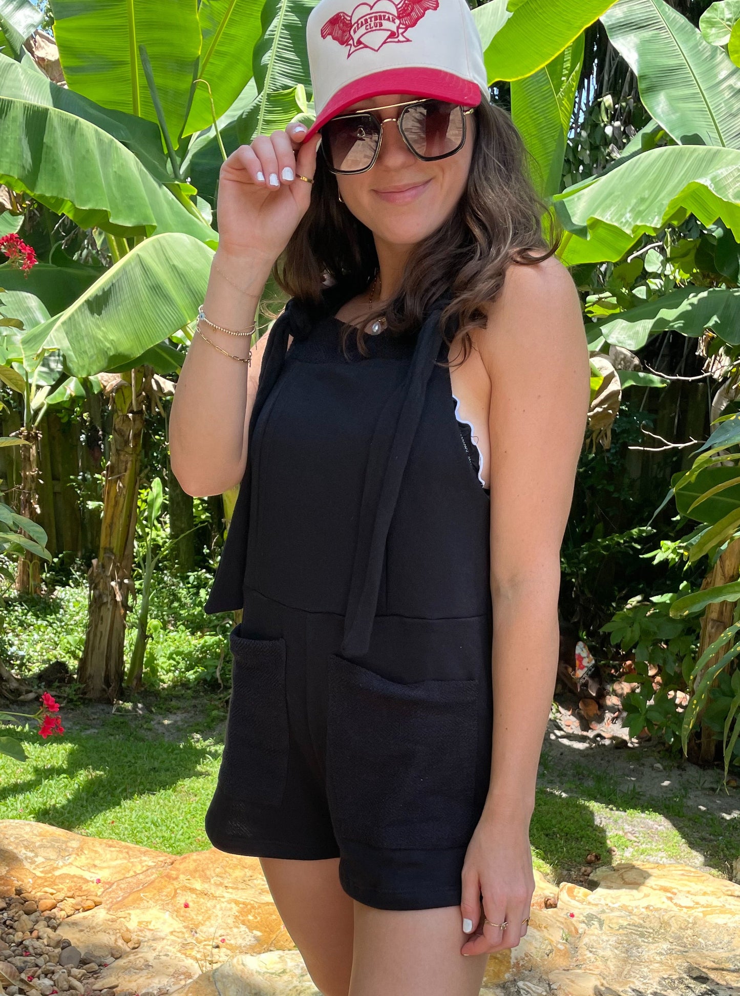 Black French Terry Romper