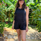 Black French Terry Romper