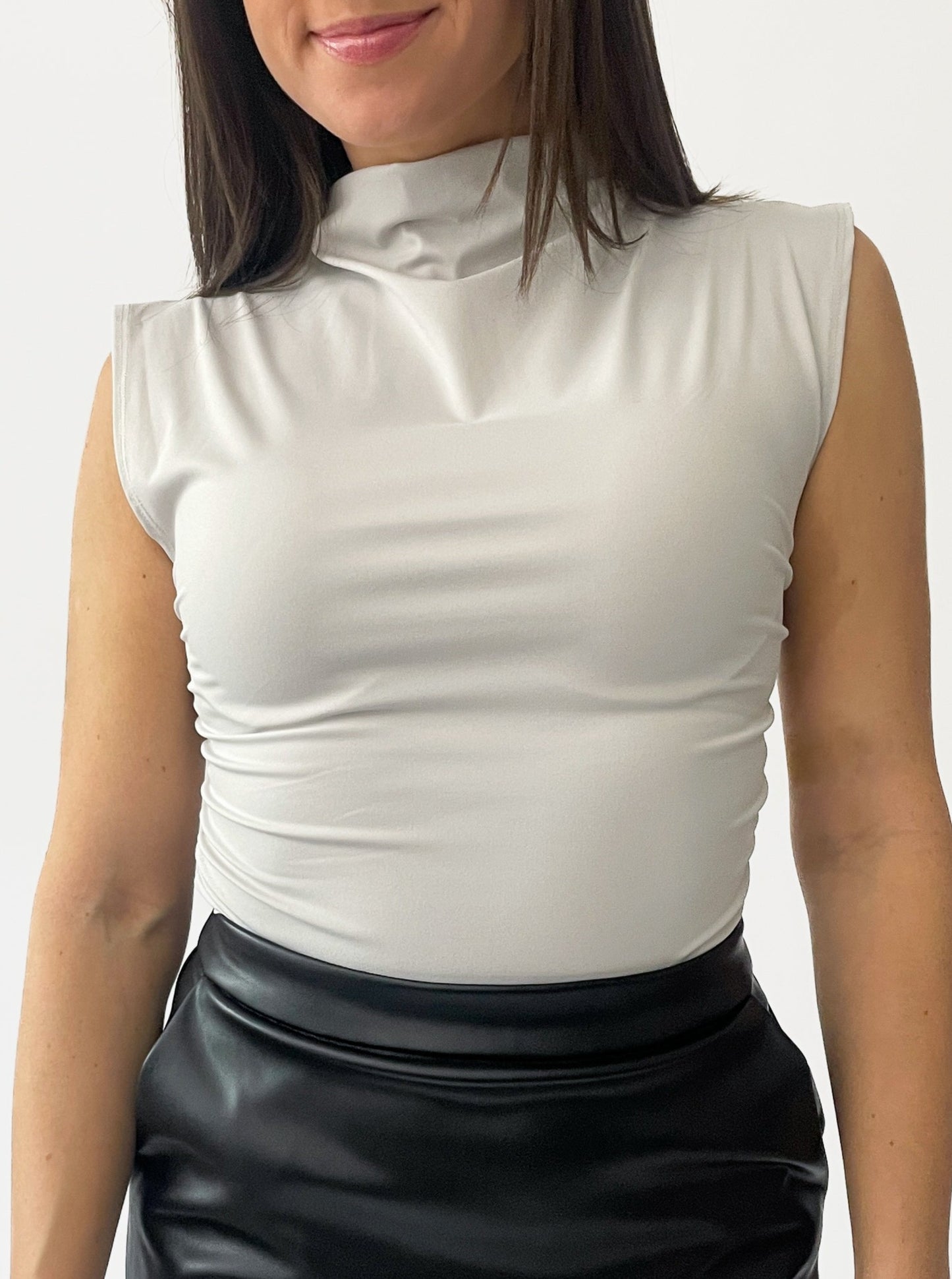 High Neck Cap Sleeve Top