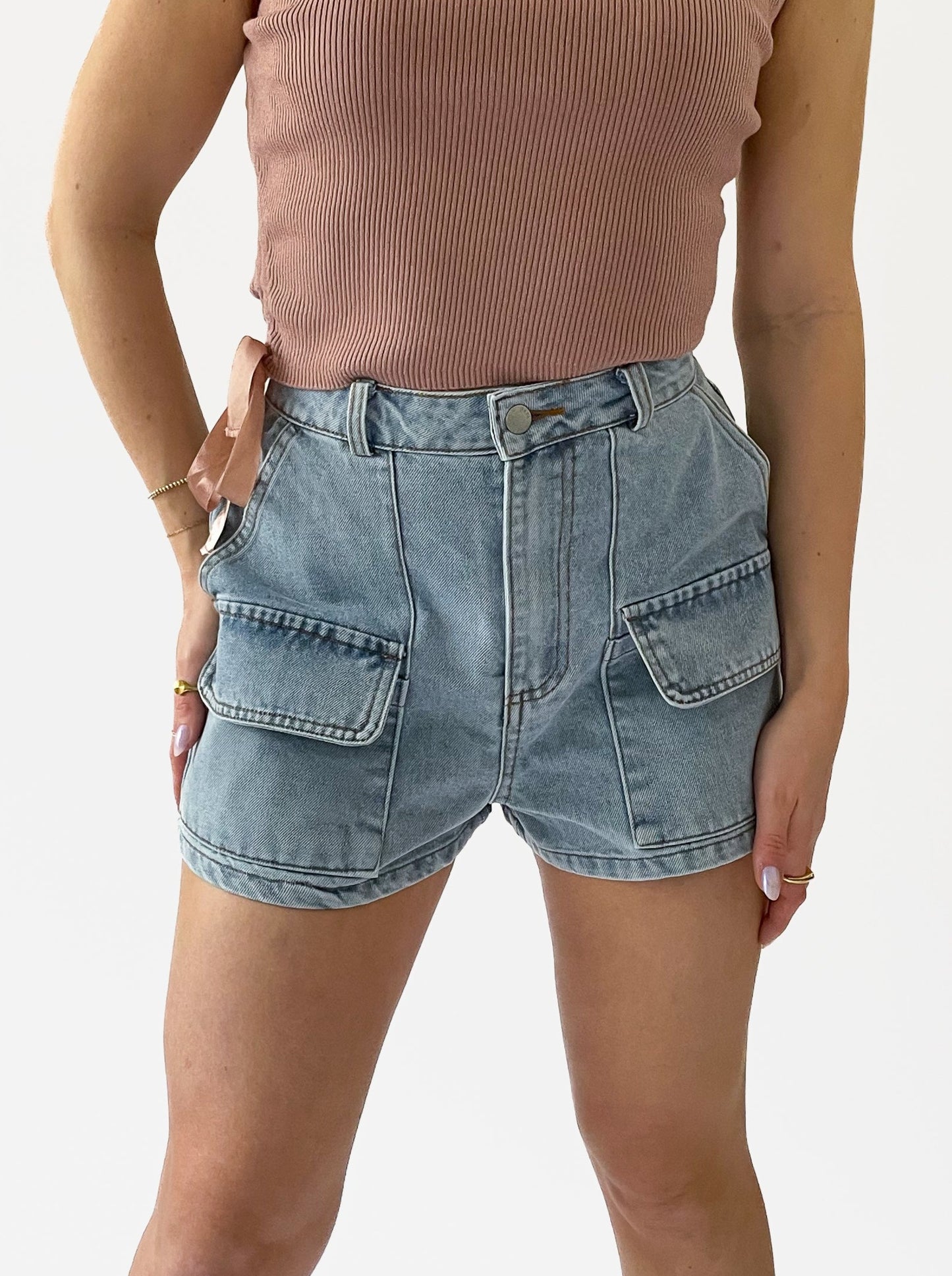 Denim Cargo Shorts