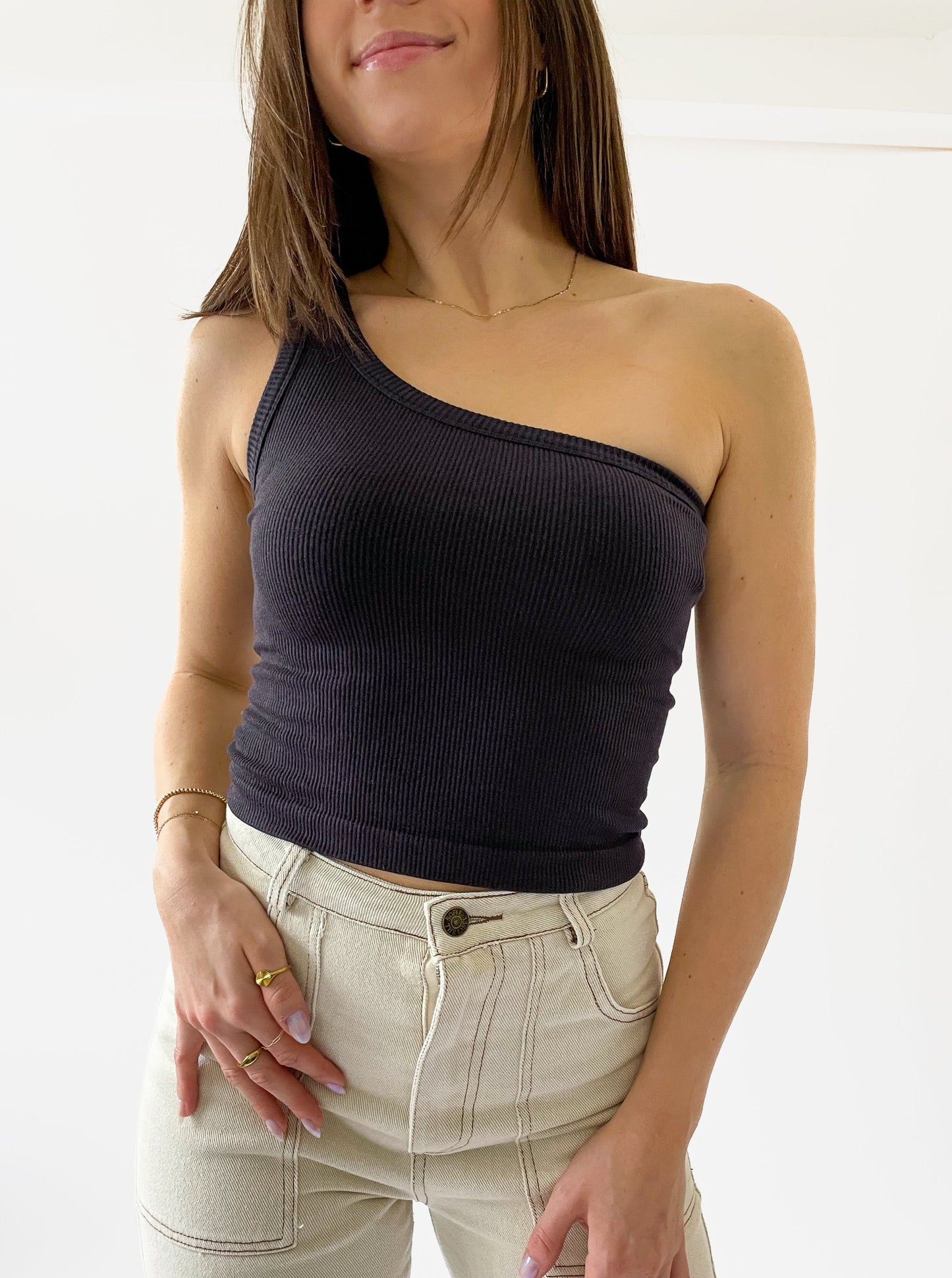 One Shoulder Seamless Tank