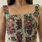 Floral Jacquard Zip Corset