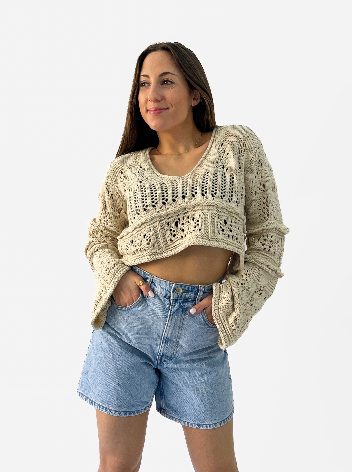 Crop Crochet Sweater