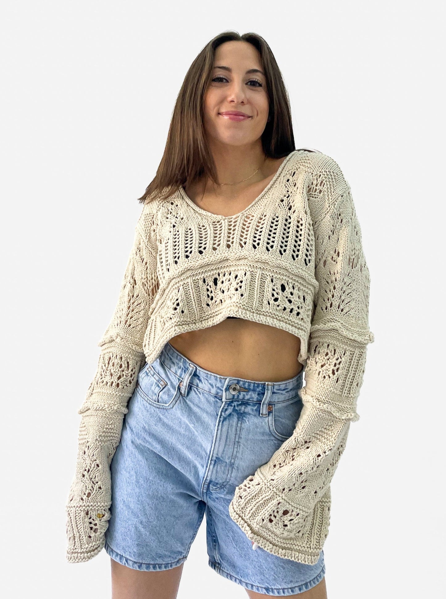 Crop Crochet Sweater