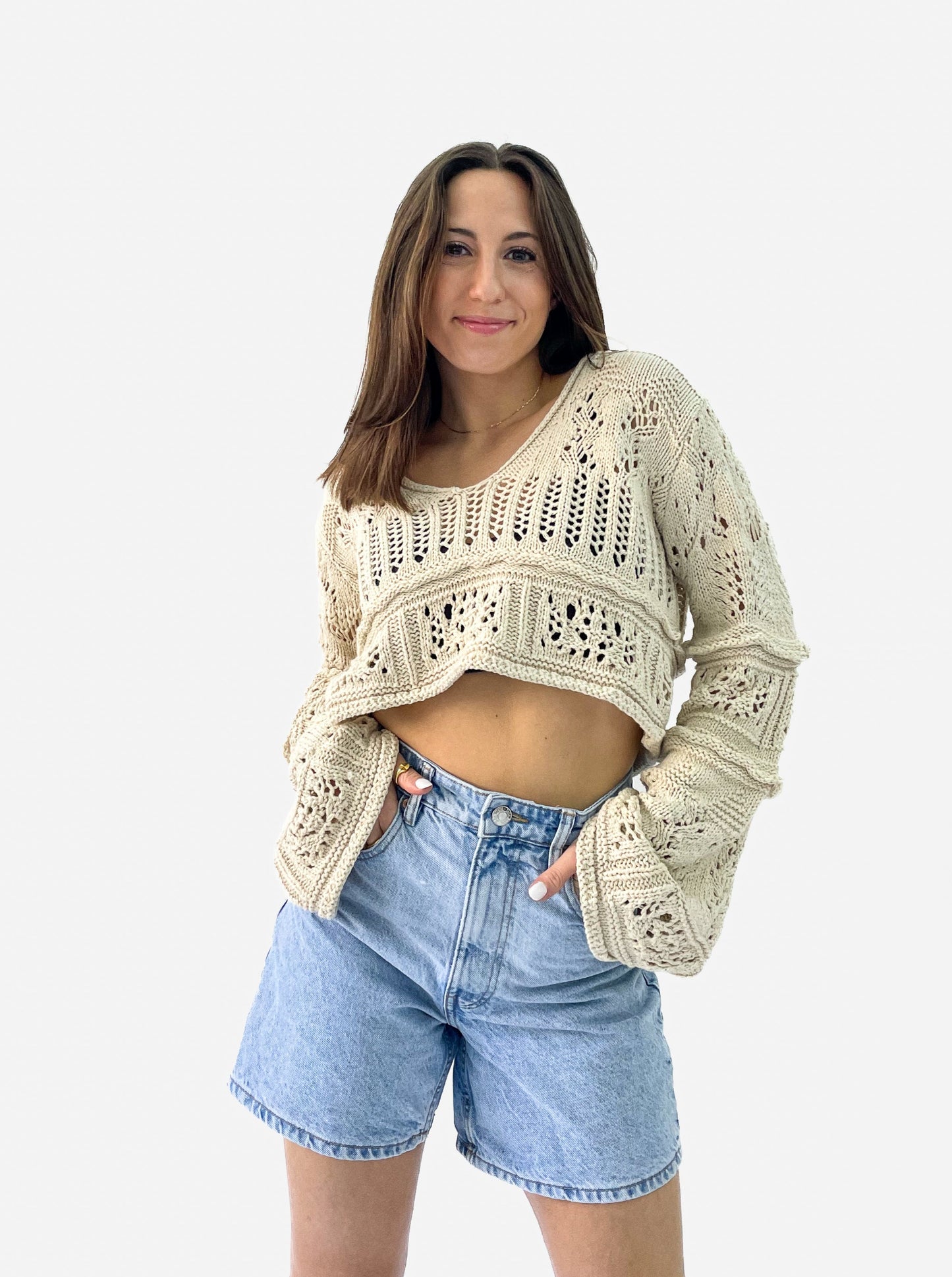 Crop Crochet Sweater