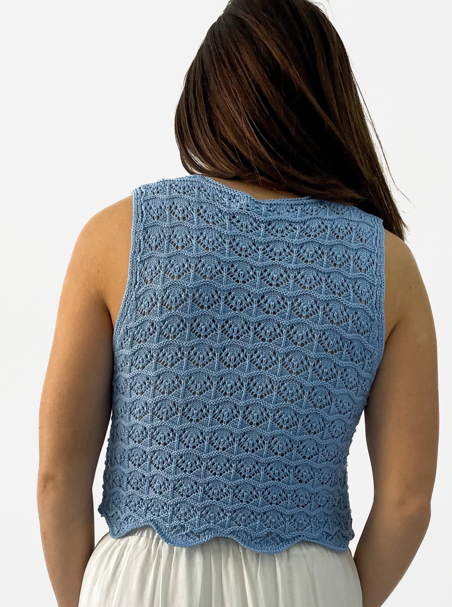 Baby Blue Crochet Tie Tank