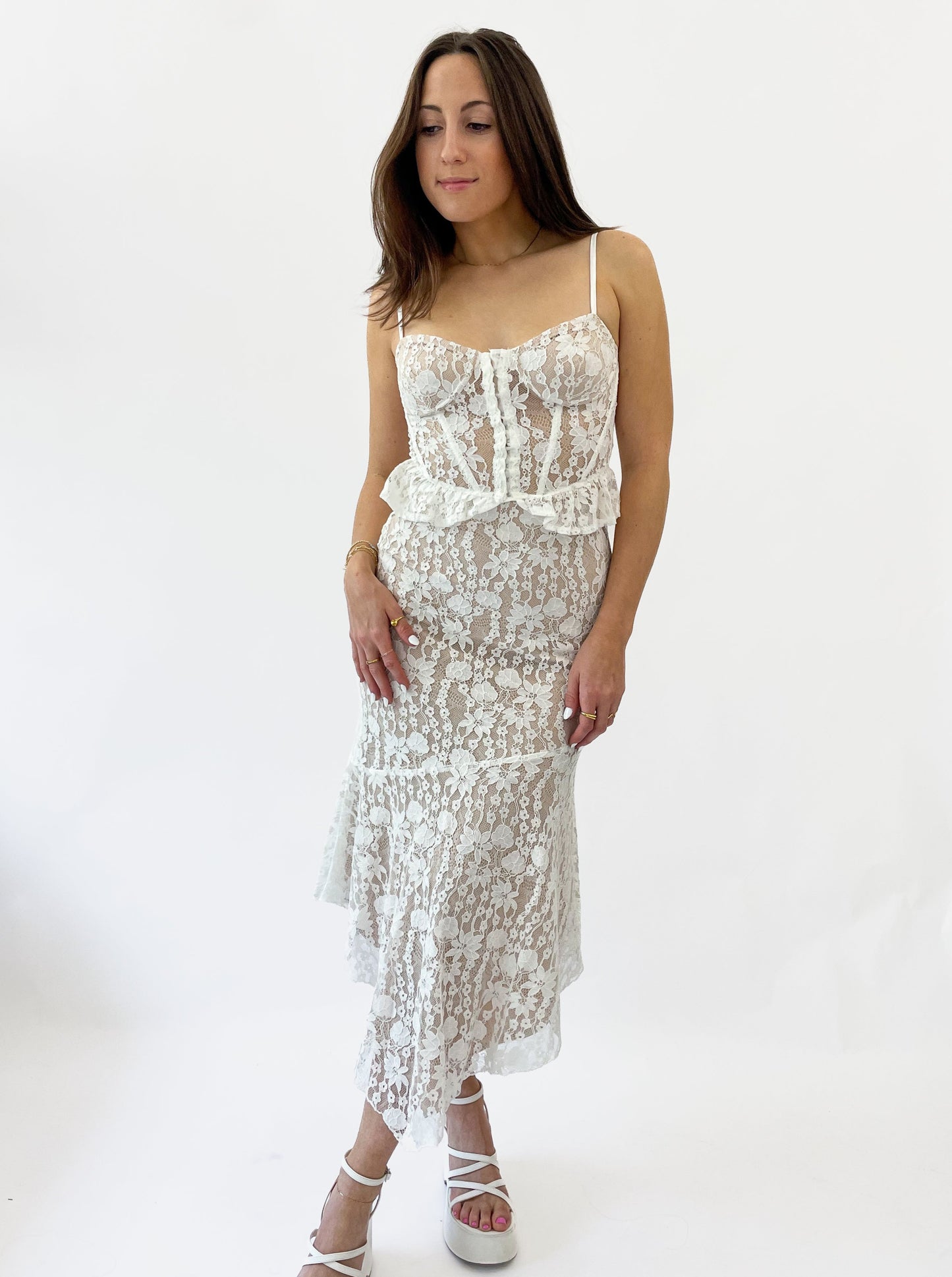 Lace Corset Maxi Skirt Set