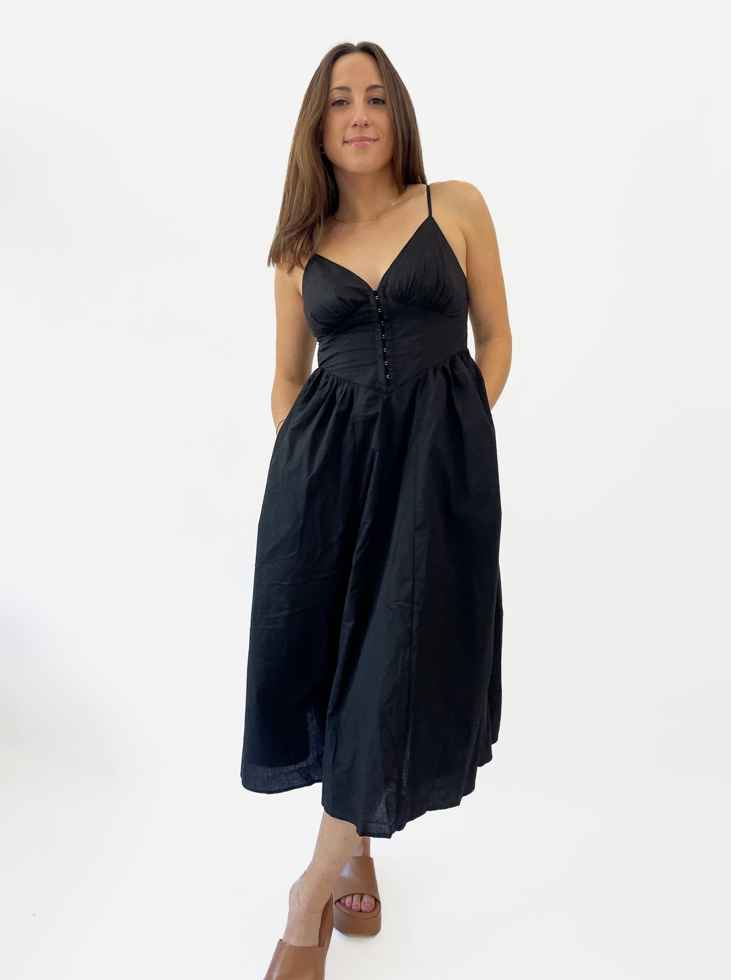 Black Corset Midi Dress