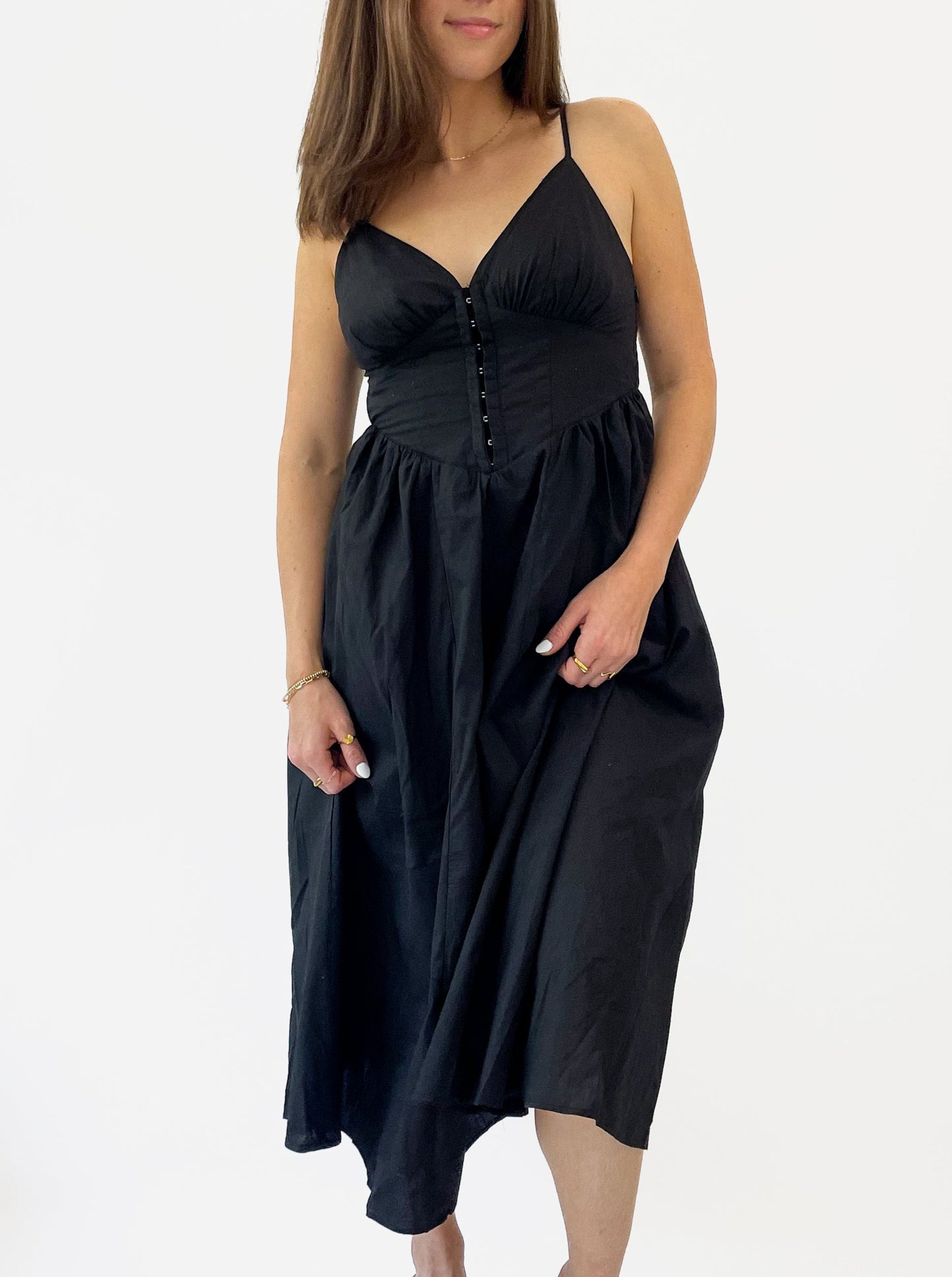 Black Corset Midi Dress