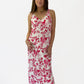 Red Floral Sweetheart Maxi Dress