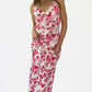 Red Floral Sweetheart Maxi Dress