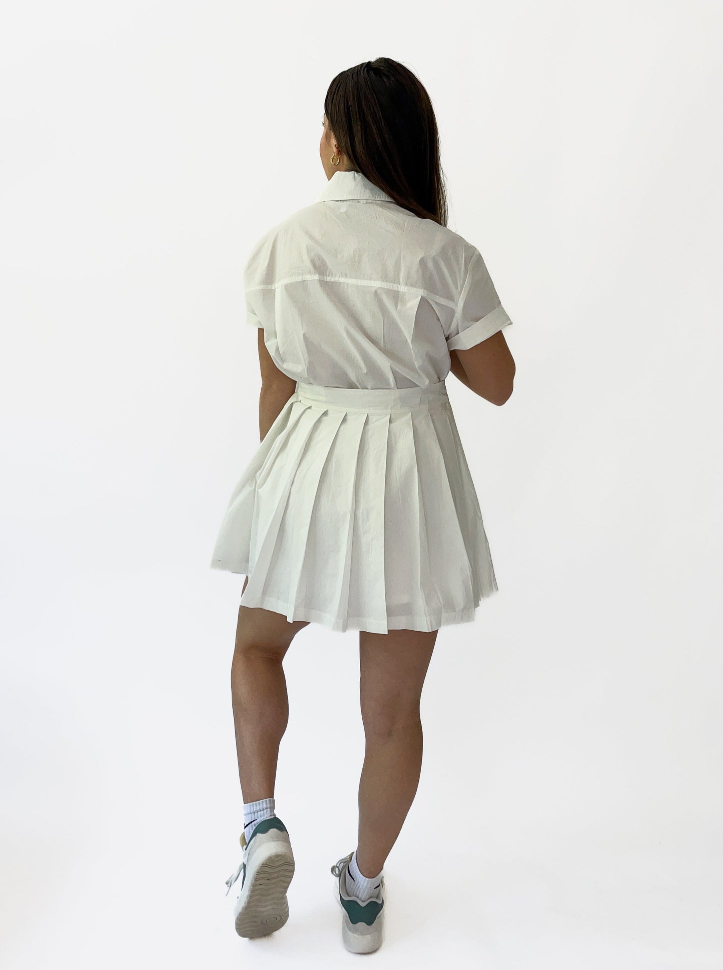 Pleated Collared Dress