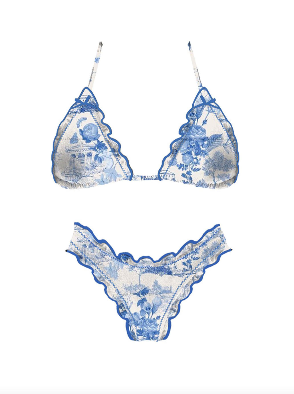 Blue Floral Bikini Set