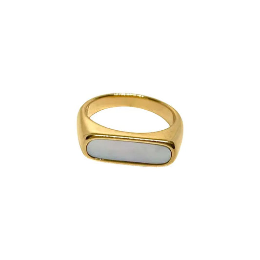 Gold Pearl Stone Ring